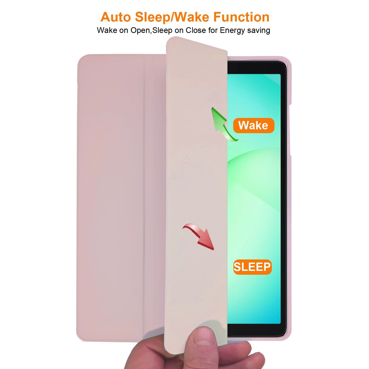 Husa pentru Samsung Galaxy Tab A11 Plus, 11", Silicon TPU, Ultra Slim Smart Cover – Roz