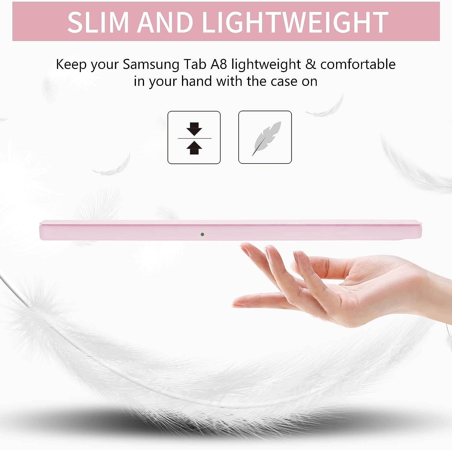 Husa pentru Samsung Galaxy Tab A11 Plus, 11", Silicon TPU, Ultra Slim Smart Cover – Roz