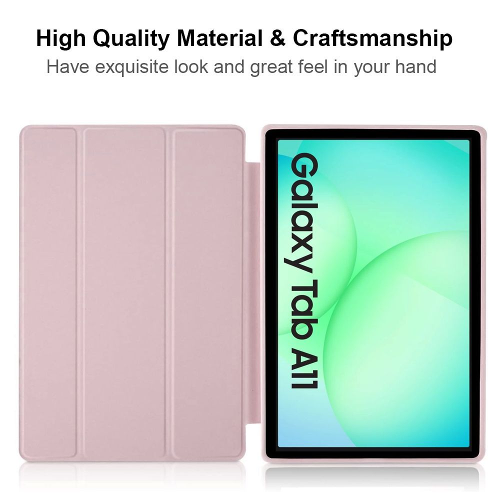 Husa pentru Samsung Galaxy Tab A11 Plus, 11", Silicon TPU, Ultra Slim Smart Cover – Roz