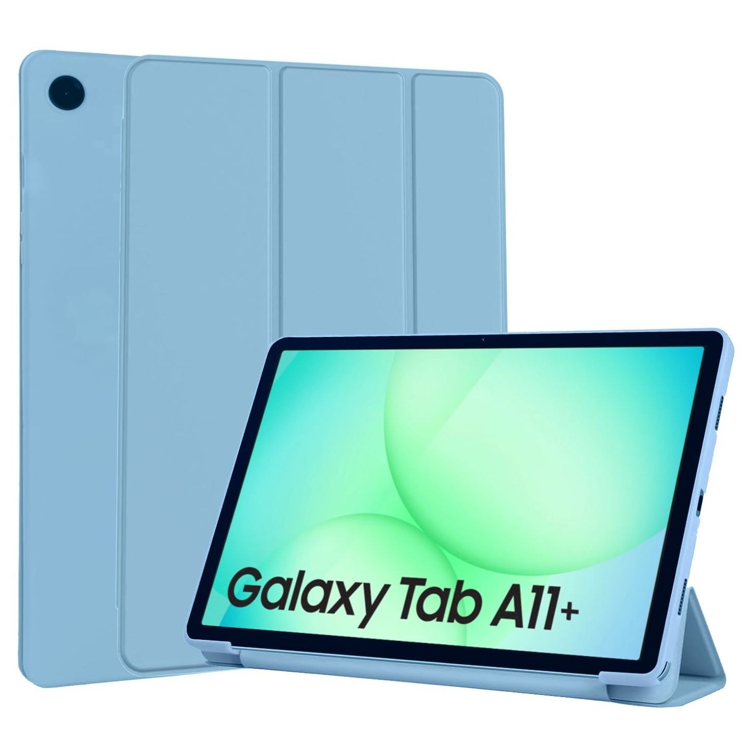 Husa pentru Samsung Galaxy Tab A11 Plus, 11", Silicon TPU, Ultra Slim Smart Cover – Ice Blue