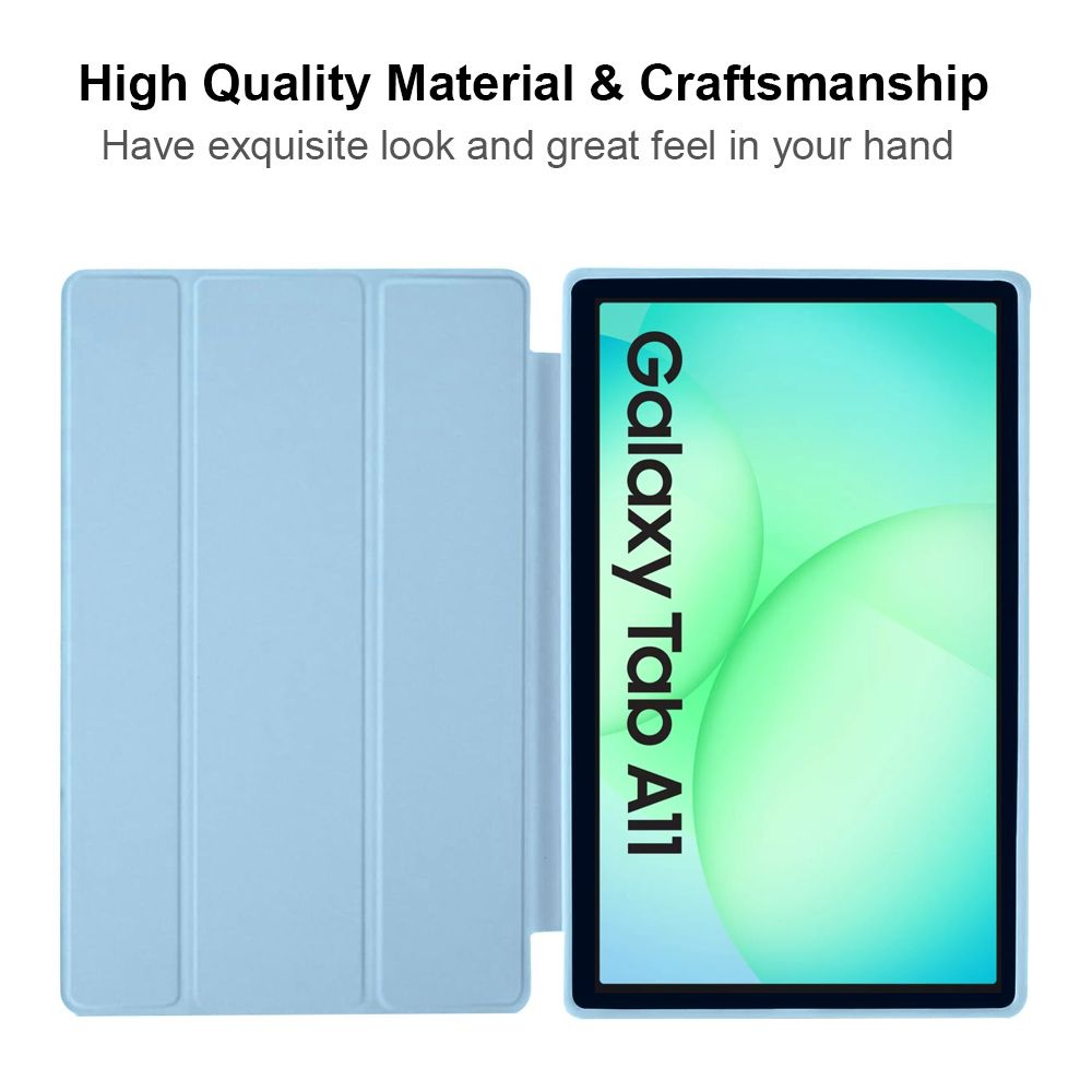 Husa pentru Samsung Galaxy Tab A11 Plus, 11", Silicon TPU, Ultra Slim Smart Cover – Ice Blue