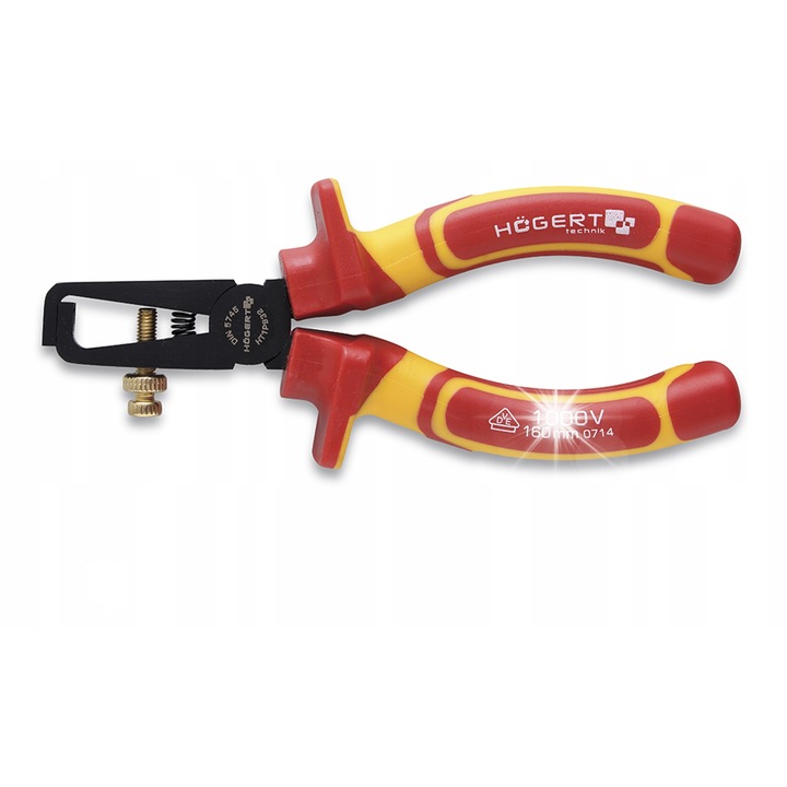 Csupaszító fogó 160mm 1000V VDE, biztonsági jellemzők, deformációálló