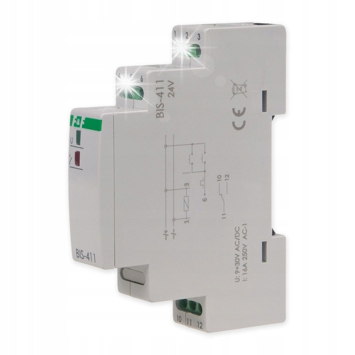 Releu de impuls pornit-oprit 16A 24V AC/DC 1P BIS-411-24V
