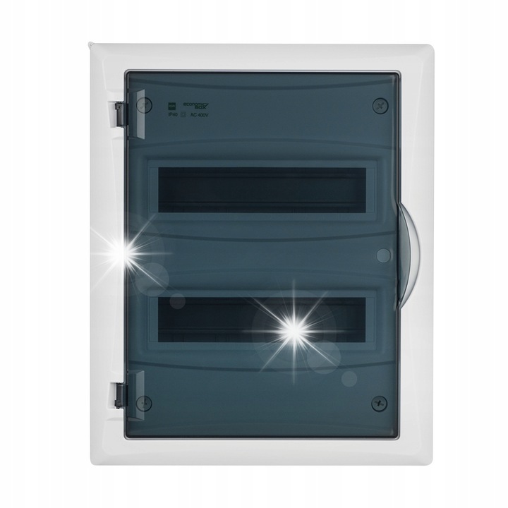 Tablouri electrice, 24 module, 2 randuri, subtire, alb, 430x350x95mm