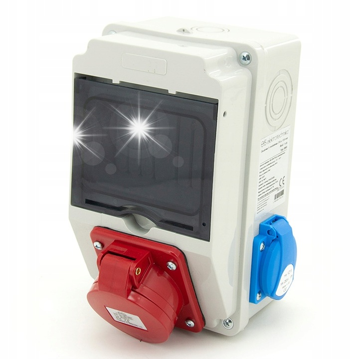 Tablouri electrice, 16A/5P, 2x230V, IP44, dimensiuni 220x130x115mm, set complet