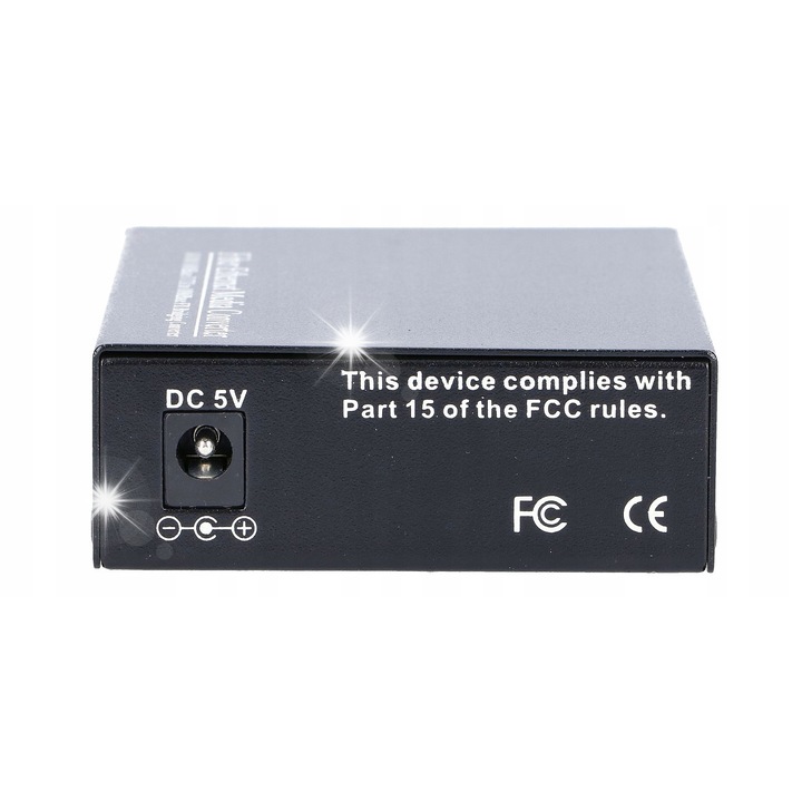 Media converter Extralink Sedir, 1xSFP 1xRJ45, Gigabit Ethernet, 20km, 94x70.6x26.5mm
