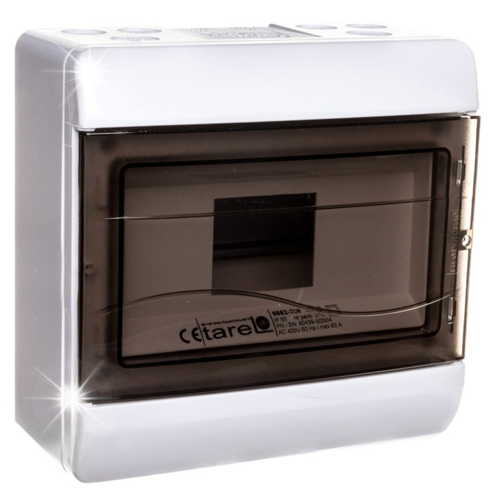 Tablouri electrice TAREL, rozdzielnica modulowa 1x9, IP55, alb, 204x94x200mm