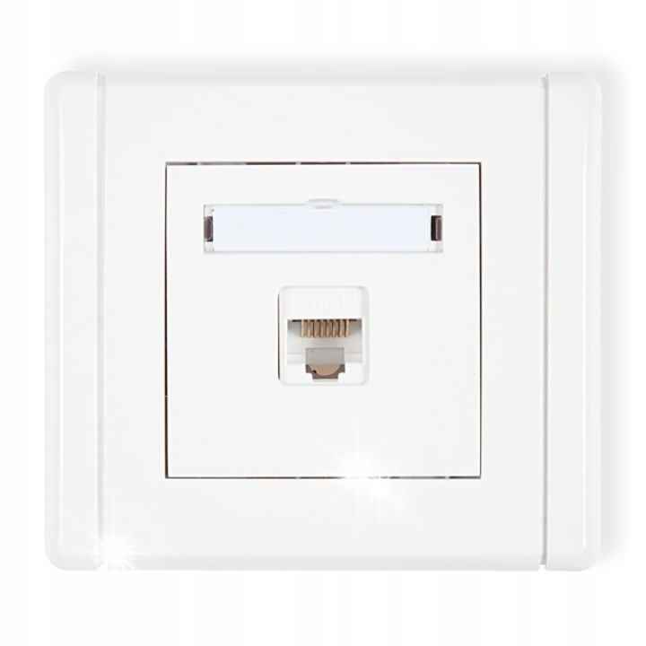Prize FLEXI RJ45 1x, cat. 5e, alb, montaj subtire