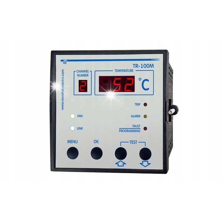 Digitális hőmérséklet-szabályozó transzformátor TR-100M, 4 érzékelő, 5 év garancia, többszínű
