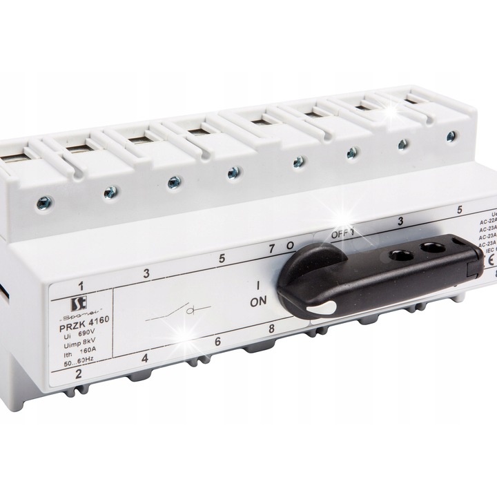 Приза мрежа-агрегат 160A 4P, 4 полюса, IP20