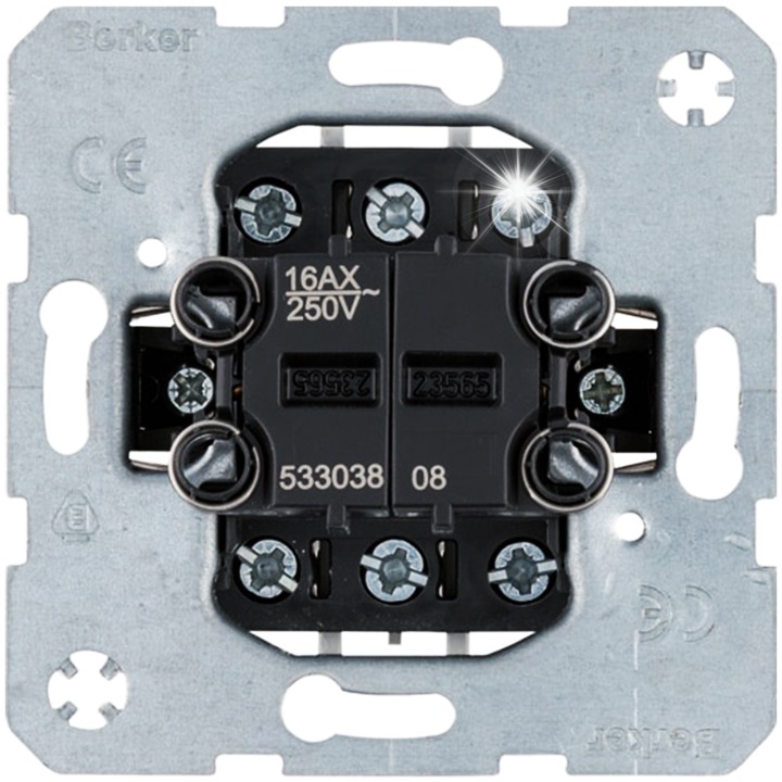 Kettős lépcsőkapcsoló One.platform 53303808, 2 kar, 250V, falba süllyeszthető