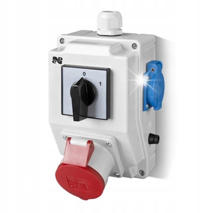 Set instalare 32A 5P+2x230V rosu, IP44