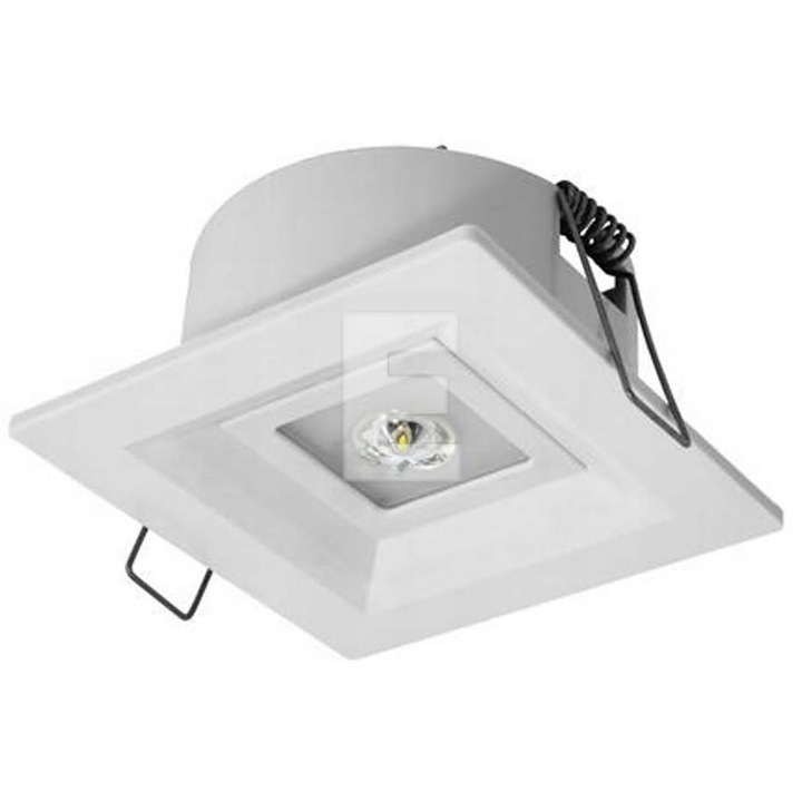 Corpuri iluminat comercial, oprawa de urgenta LED 1W, alb, 95x95x47.7mm, 3 ore