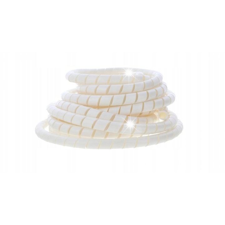 Spirál védőtömlő, 10m, 19mm átmérő, fehér, tűzálló