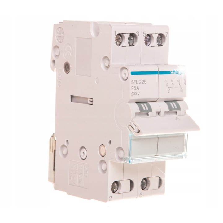 Comutator I-II 25A 2P, 230V, 2 module, 83x35x68mm