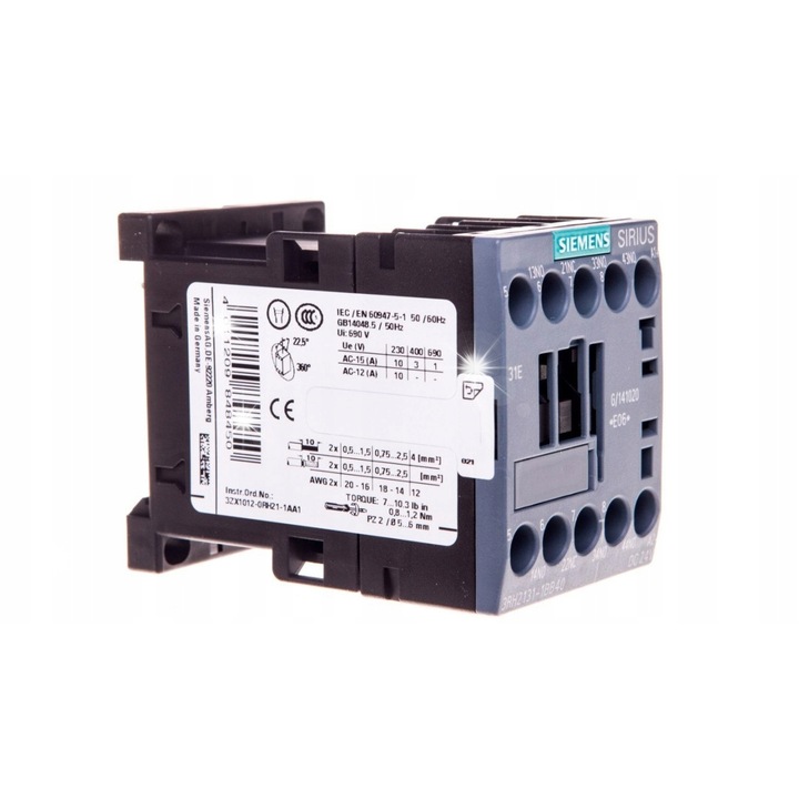 Stycznik auxiliar 3A 3Z 1R 24V DC, 3RH2131-1BB40, 1 contact deschis, 3 contacte inchise