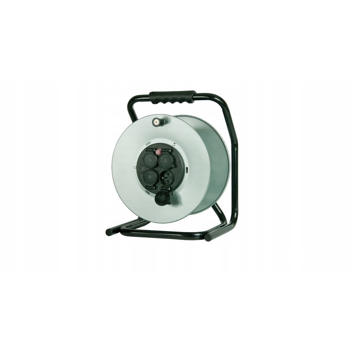 Distribuitor pe tambur metalic 300mm 4xGZ 16A 250V IP44 cu intrerupator termic, set