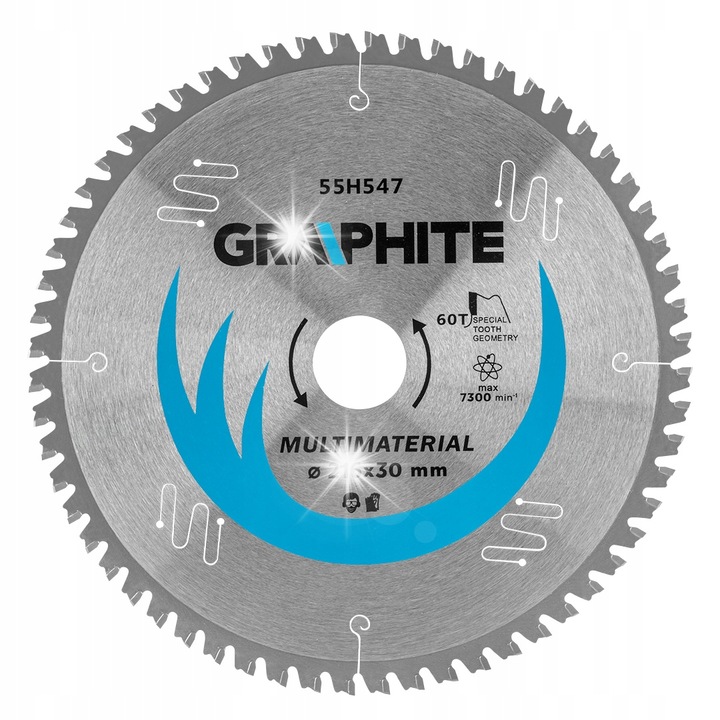 Tarca widiowa 216x30mm, 60 dinti, universala, GRAPHITE 55H547