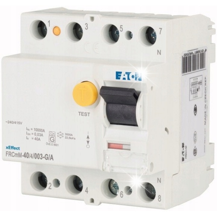 Intrerupator diferential, Eaton, 4P, 40A, 0,03A, 10kA, IP20