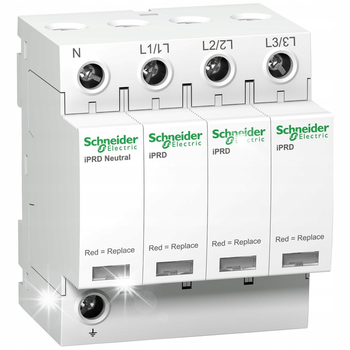 Ограничител на пренапрежение, Schneider, 20kA, 350V, 4 модула, IP20