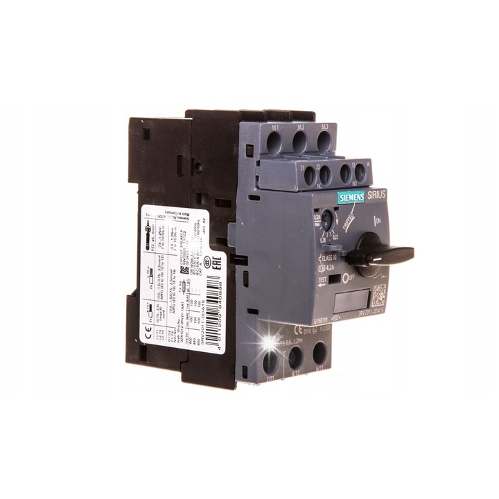 Motorvédő kapcsoló, Siemens, 3P, fix rögzítésű, segédérintkezővel