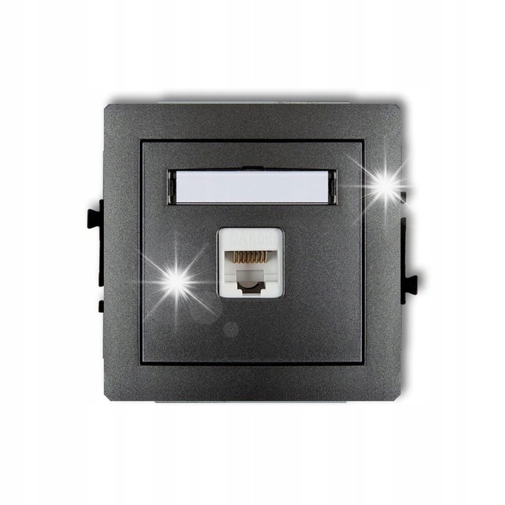 Prize 1xRJ45, кат. 5e, графит, тънък монтаж