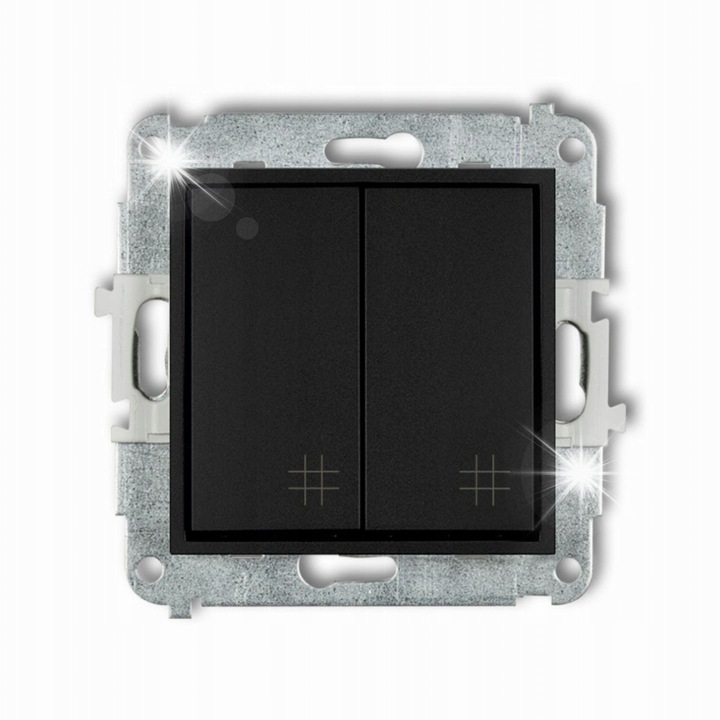 ICON dupla kereszt toldó, matt fekete, IP44