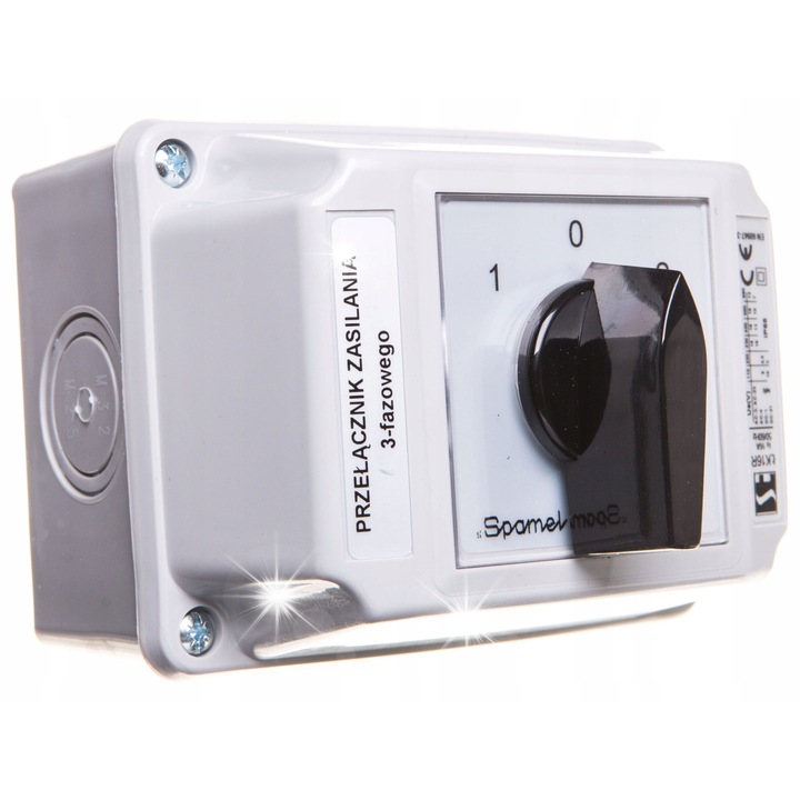 Keresztkapcsoló 3P 16A, IP65, 3.5kW, sík felületre szerelhető