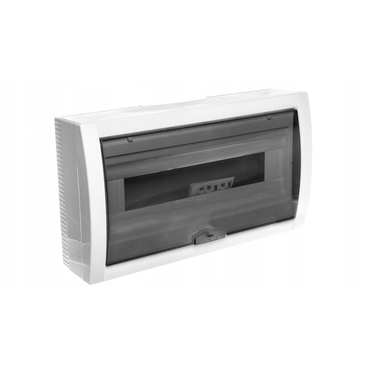 Tablouri electrice 1-rand 18-module IP40, usi transparente, alb, 390x220x103,5mm
