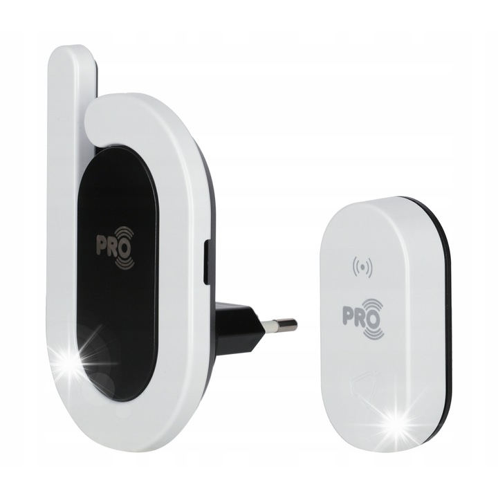 Sonerie electrica Bulik II Pro, 1400m, IP56, alb + negru, set