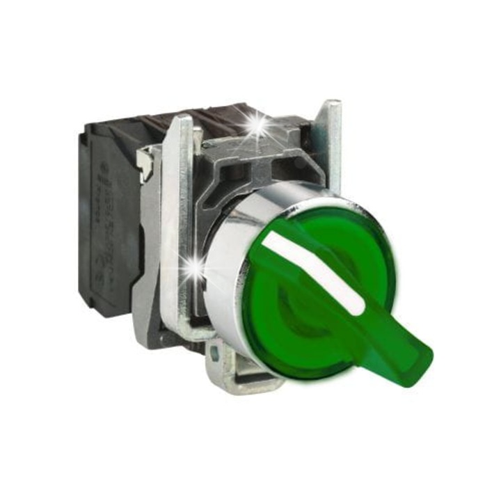 Háromállású kapcsoló 24V, Schneider Electric, zöld, XB4BK133B5