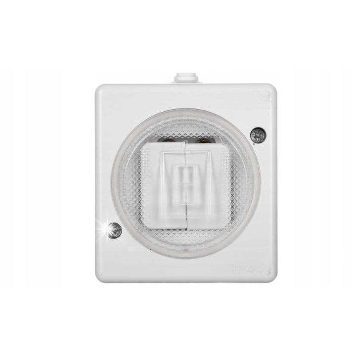 TROL hermetikus kapcsoló 2-pólusú, fehér, IP44, vékony szerelés