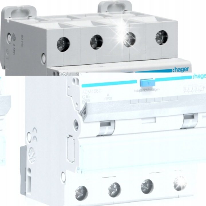 Disjunctoare electrice 4P Hager RCBO 16A 0,03A 6kA IP20