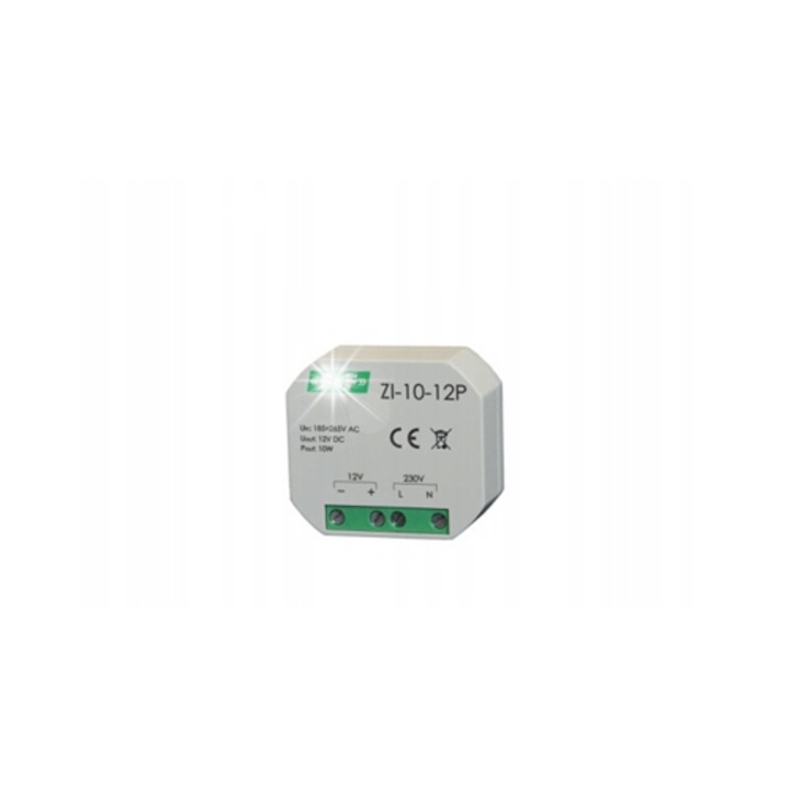 Sursa de alimentare comutata 10W, F&F, 180-264V AC, 12V DC, 0.83A, 43x48mm