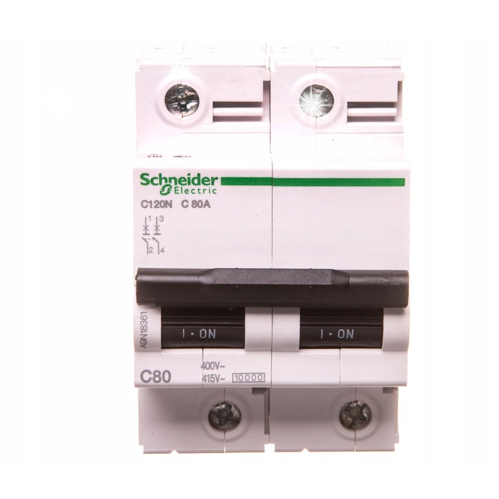 Електрическа безопасност, Schneider, C120N-C80-2, 2 полюса, 10x10x10см