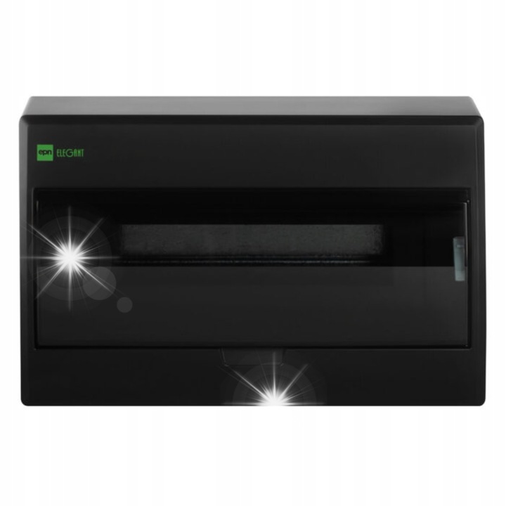 Tablou electric, Elegant, 1x12, IP40, transparent, 298x198x96mm, culoare neagra mat