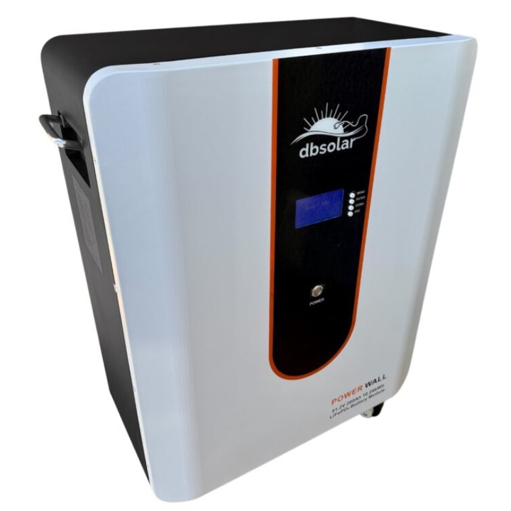 Baterie stocare LifePO4 51.2V, 10.24 KWh, 200Ah cu display LCD Bluetooth pentru sisteme solare