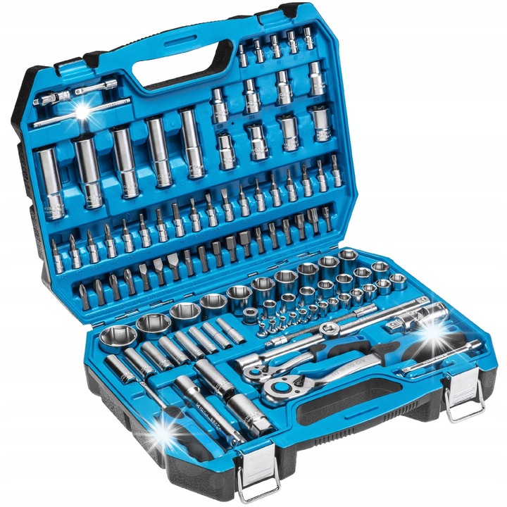 Set scule 112 piese CrV 1/4", 1/2"