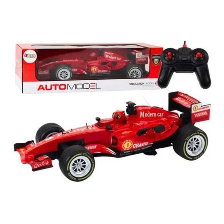 Masinuta RC 1:12, leantoys, rosu, 37x16x10cm, cu lumini si sunete