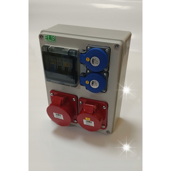 Tablou electric ELS, 32A/5P + 16A/5P + 2x230V, IP44, 250x200x92mm