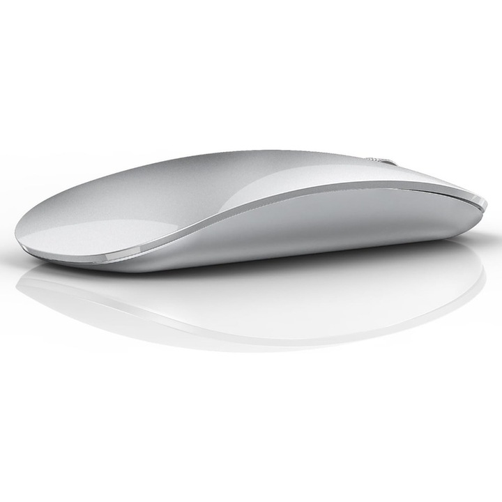 Mouse wireless Ronyes Dual Mode argint ergonomic portabil