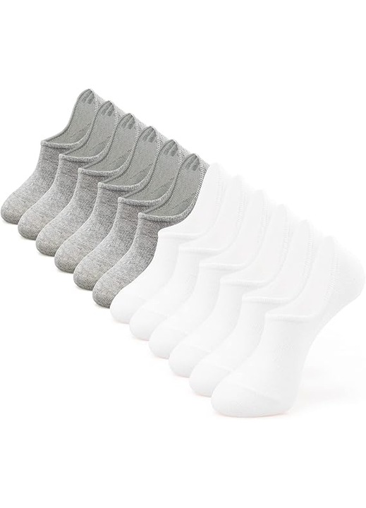 Set de 6 perechi de sosete barbatesti, Ronyes, antiderapante, gri/alb, marimea 36-43 EU