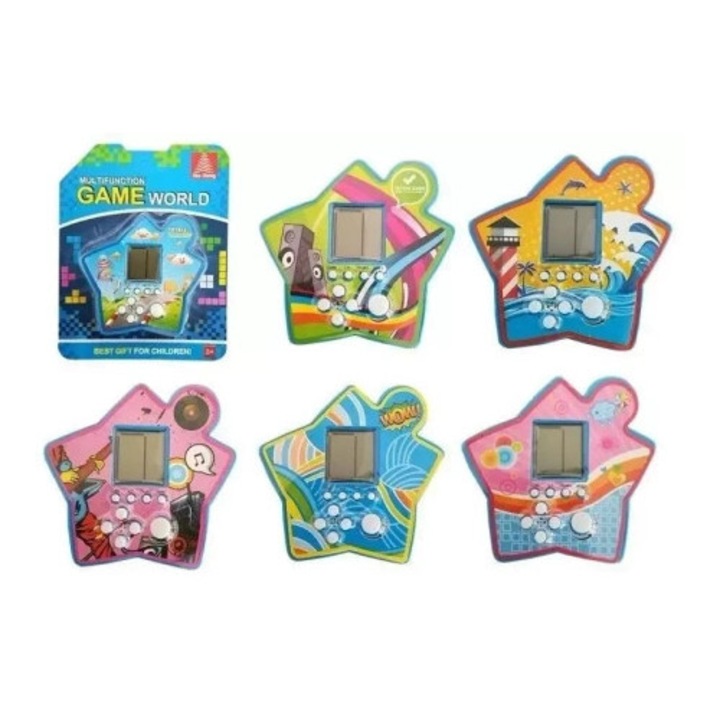Joc electronic Tetris, leantoys, format compact, design in forma de stea