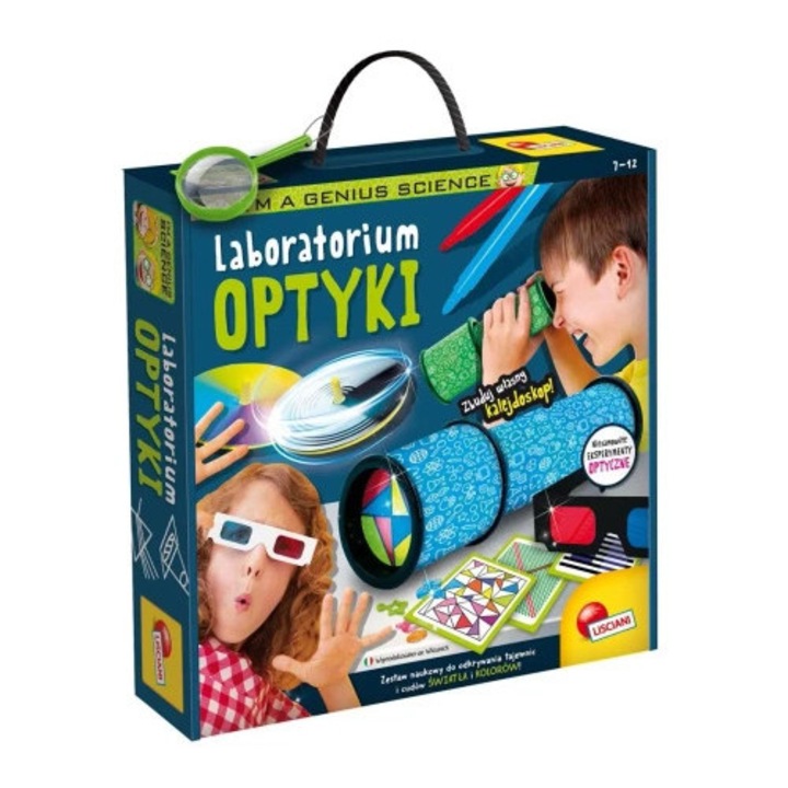 Lisciani - Set de experimente optice, kaleidoscop, ochelari 3D, multicolor