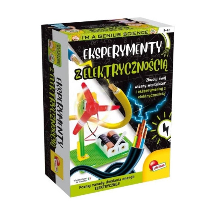 Set educativ Lisciani - Experimente cu electricitate, replica ventilator, multicolor