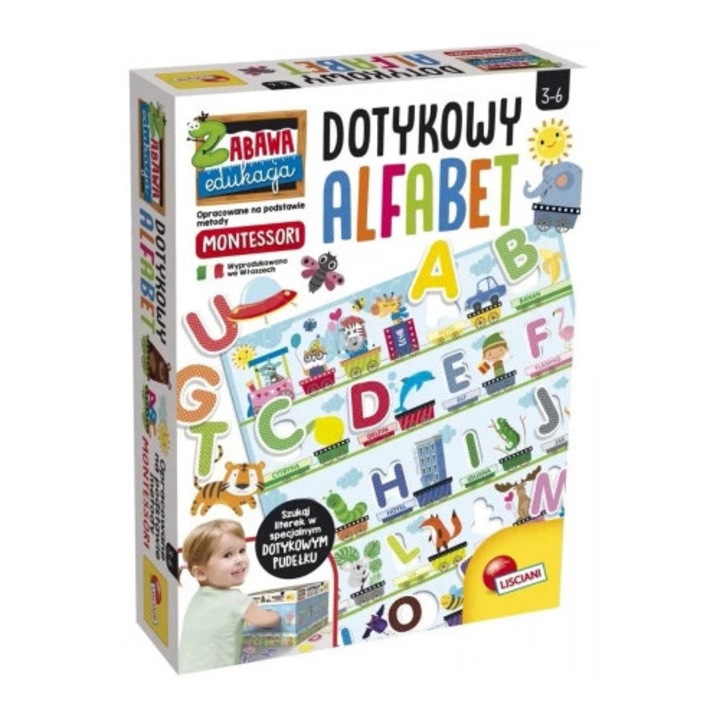 Lisciani oktatójáték, Montessori, Érintős ábécé, 3D, a tapintás fejlesztésére