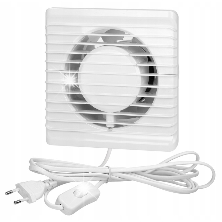 Ventilator baie 100mm, natynkowy, cichy, 135x135mm