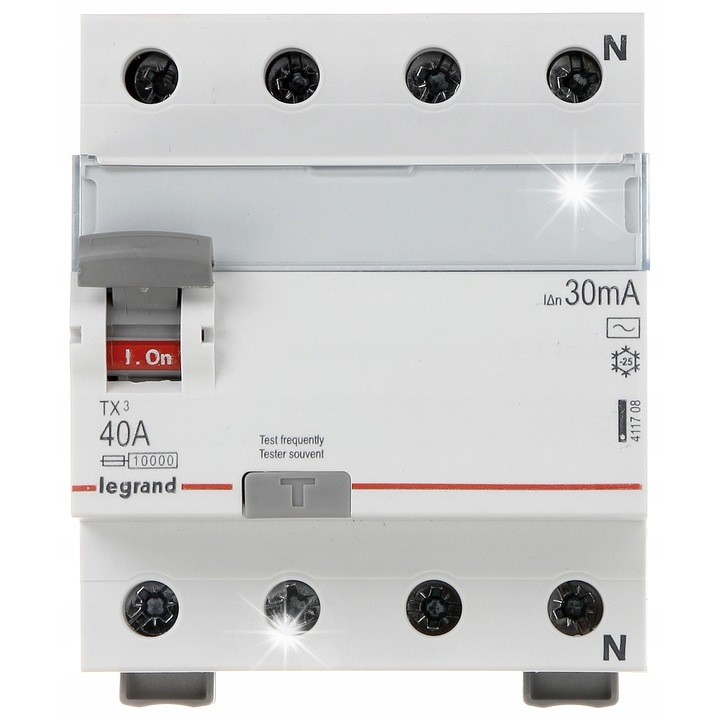 Dispozitiv de protectie electrica 4P 40A 30mA AC, 411708, 17,5mm