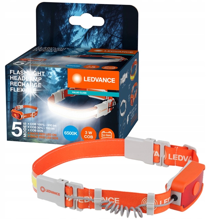 Акумулаторен LED фенер с COB лента 3W 300lm USB-C, 5 режима на осветление, 17.1x21.2x3.9см