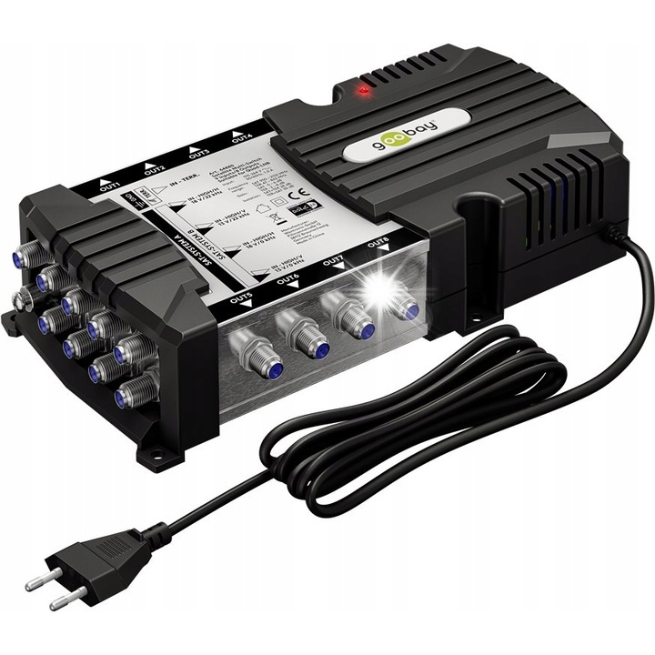 Multikapcsoló Sat 9 bemenet/8 kimenet, 233.5x55.1x128.4mm, ezüst/fekete